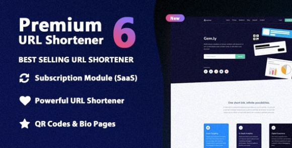Premium URL Shortener v6.9.1 Nulled – Link Shortener, Bio Pages & QR Codes