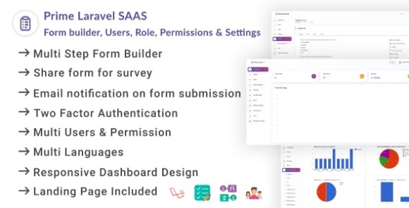 Prime Laravel SaaS v1.0.6 – Form Builder, Users, Role, Permissions & Settings Script