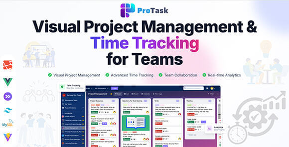 ProTask v1.7.8 Nulled – Project Management & Time Tracking for Teams Script
