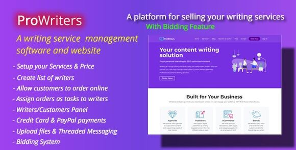 ProWriters v2.1 Nulled – Sell Writing Services Online PHP Script