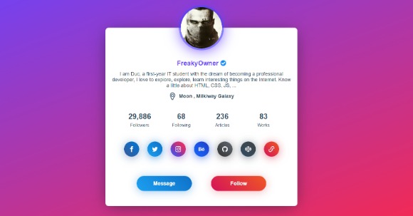 Profile Landing Blogger Template Free