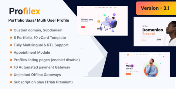 Profilex v3.1 Nulled – Multitenant Portfolio Website Builder with Appointment Module (SAAS) PHP Script