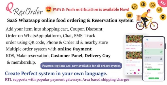 QrexOrder v2.7 Nulled – SaaS QR Menu / Restaurants / WhatsApp Online Ordering / Reservation System PHP Script