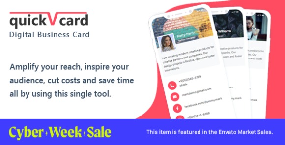 QuickVCard v1.6 – Digital Business Card SaaS PHP Script Free