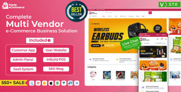 Ready eCommerce v4.0 – Complete Multi Vendor eCommerce Mobile App, Customer Website with Store POS Source