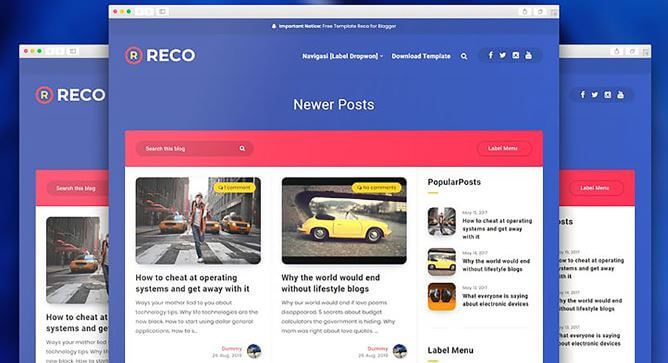 Reco v1.6 – Responsive Premium Blogger Template Free