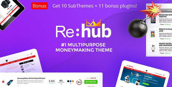 REHub v10 – Price Comparison, Multi Vendor Marketplace, Affiliate Marketing, Community Theme Free Download