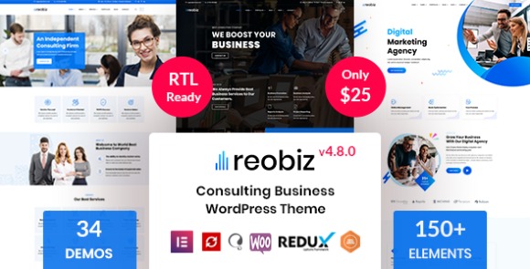 Reobiz 4.8 – Consulting Business WordPress Theme Free