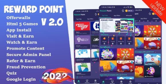 Reward Point v2.0 Nulled – HTML Games + Offerwall App Source