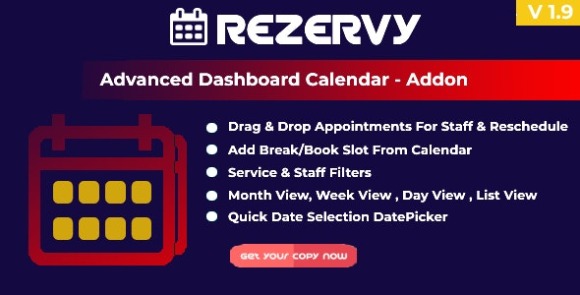 Rezervy v1.9 – Drag & Drop, Month, Week, Day, List View & Filters Appointments Calendar (Add-On) Free
