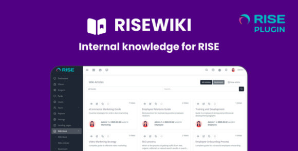 RiseWiki v1.0.1 – Internal Knowledge for RISE CRM – Addon