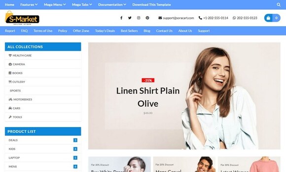 S Market v1.0 – Ecommerce Blogger Template