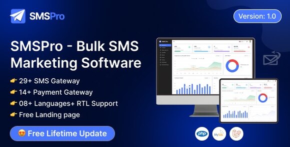 SMSPro v1.0.0 – Bulk SMS Marketing Software PHP Script