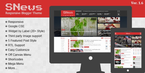SNews v1.6 – News/Magazine Responsive Blogger Theme