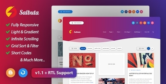 Salbuta v1.2 Blog & Personal Responsive Blogger Theme