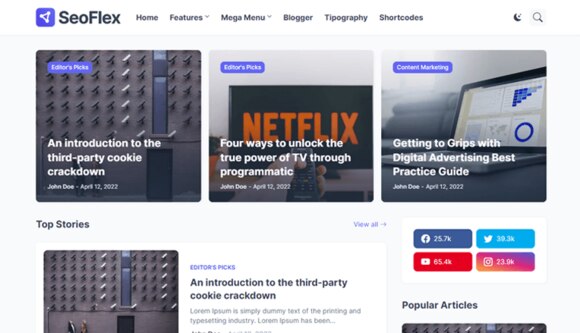 SeoFlex – SEO Friendly Blog and Magazine Blogger Template
