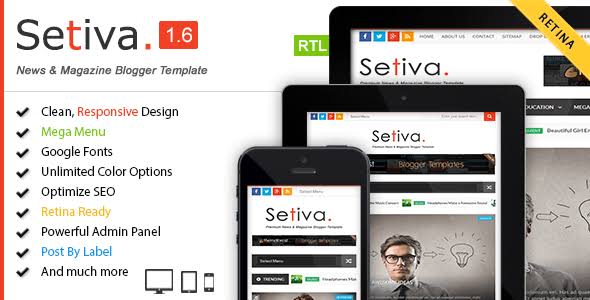 Setiva v1.6 – Responsive Magazine Blogger Template Free