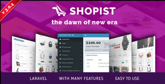 Shopist v3.0.1 – Laravel Multivendor eCommerce, CMS and Designer PHP Script