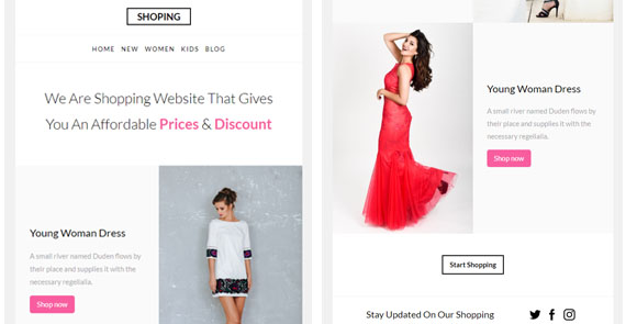 Shopping Email HTML Template Free