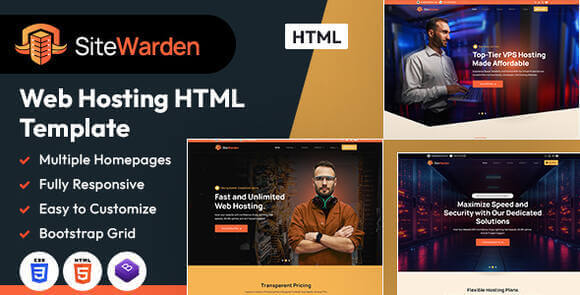 SiteWarden – Web Hosting HTML Template