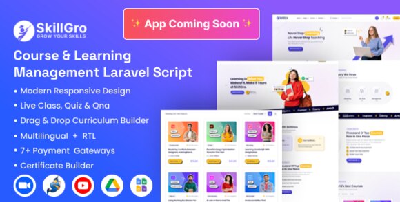 SkillGro v2.7.0 Nulled – Course & Learning Management System Laravel Script (LMS) PHP Script