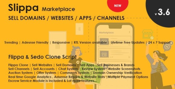 Slippa v4.0 Nulled – Domains, Website, App & Social Media Marketplace PHP Script