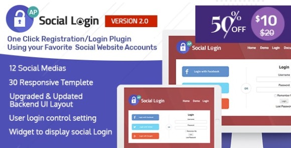 Social Login WordPress Plugin v2.0.8 – AccessPress Social Login Plugin