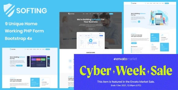 Softing v1.7 – Software Landing Page HTML Template Free