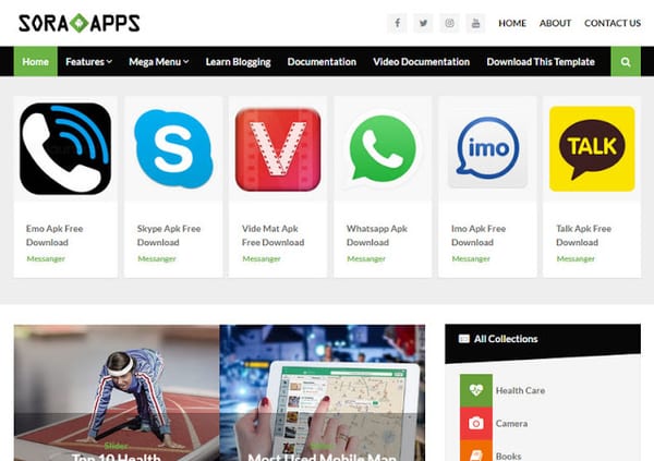 Sora App – Software Sharing Website Blogger Template