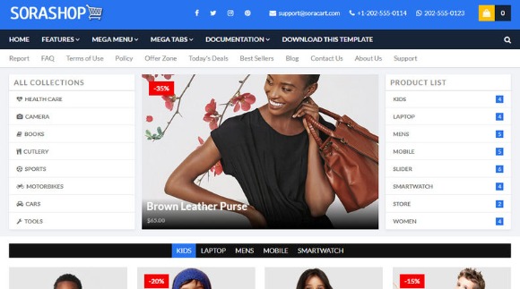 SoraShop v4.0 Premium – Responsive Blogger Ecommerce Template