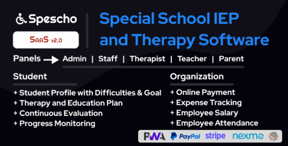 Spescho v1.0 – Special School IEP and Therapy Software