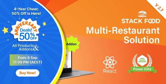 StackFood v2.7 – React User Website Script