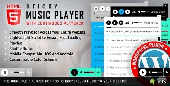 Sticky HTML5 Music Player WordPress Plugin v2.5.3