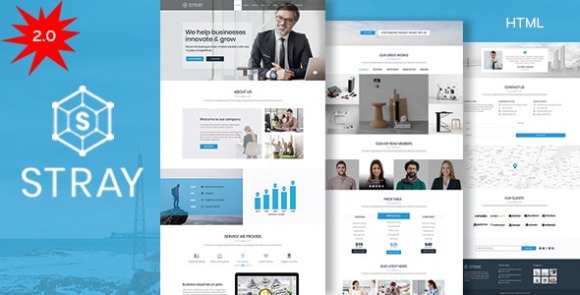 Stray v2.0 – Business Landing Page HTML Template with RTL Free