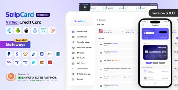 StripCard v3.8.0 Nulled – Virtual Credit Card Full Solution App Source
