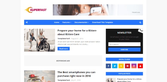 SuperFast Blogger Template v2.0 – Fast Loading Blogger Theme