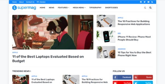 SuperMag v1.4.0 – (Premium) Responsive Magazine Blogger Template Free