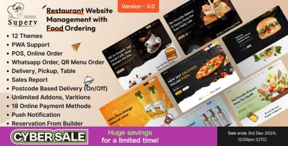 Superv v3.5 Nulled – Restaurant Website Management (Food Ordering) Script