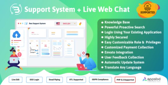 Support System v4.1.7 Nulled – Live Web Chat & Client Desk & Ticket Help Desk PHP Script