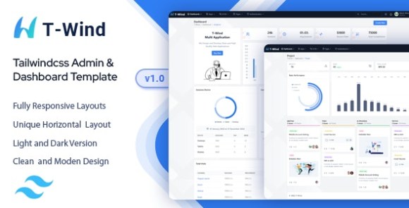 T-Wind v1.0 – Tailwind CSS Admin Dashboard Template Free