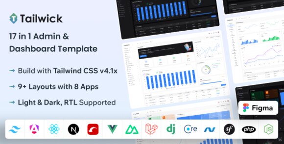 Tailwick v2.2.0 – Tailwind, React, Next.js, Angular, Vue Nuxt, Laravel, Rails Admin Dashboard HTML Template