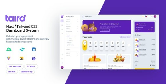Tairo v1.3.0 – Multipurpose Nuxt Tailwind CSS Dashboard System
