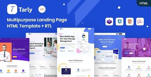 Tarly v1.2 – Multipurpose Landing Page HTML Template