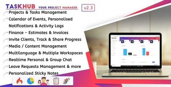 Taskhub v2.3 – Project Management, Finance, CRM Tool PHP Script