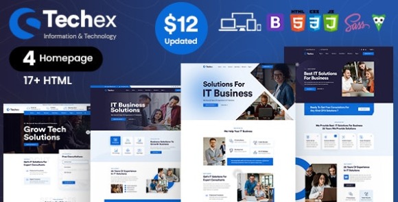 Techex v1.0 – Information & Technology HTML Template Free