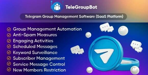 TeleGroupBot v1.6 Nulled – Telegram Group Management Software (SaaS Platform) Script