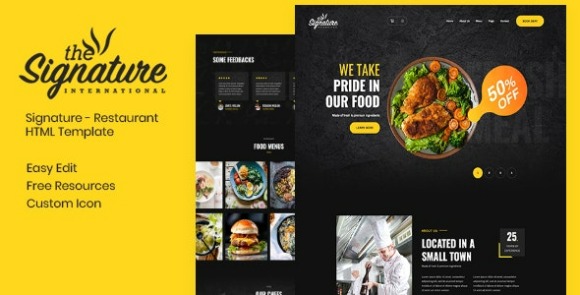 Thesignature v1.0 – Restaurant HTML Template Free