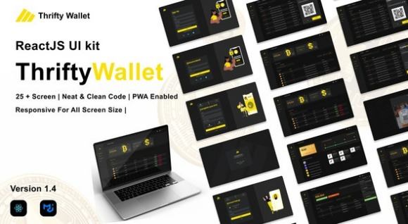 Thriftywallet v1.4 – ReactJS UI Kit for Crypto Wallet ( Cryptocurrency), Reward Points, and FIAT Currency Script