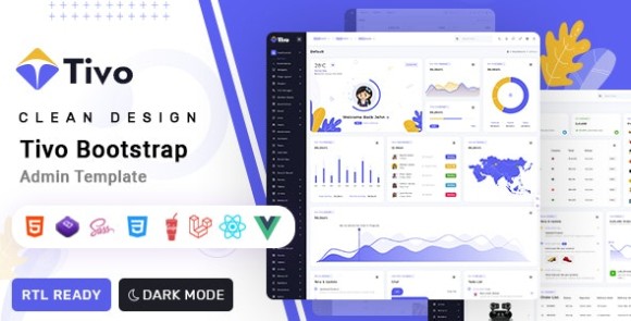 Tivo v1.0 – React, Vue Js, Laravel & HTML Admin Dashboard Template Free