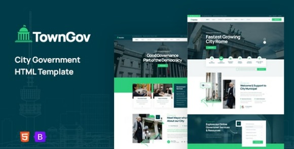 Towngov v1.0 – City Government HTML Template Free